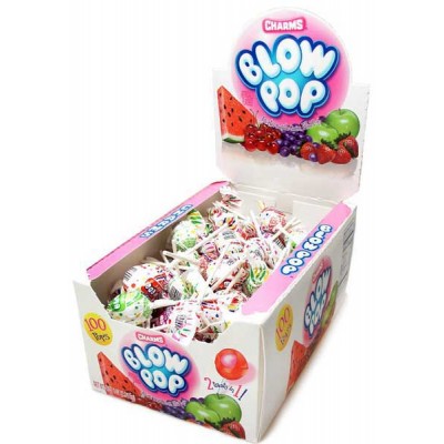 CHARMS BLOW POP ASSORTED WHITE CANDY 100CT/PACK